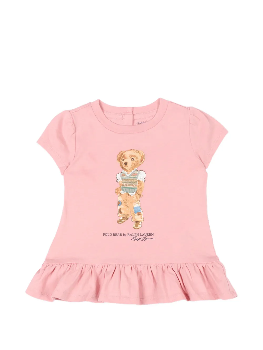 POLO RALPH LAUREN KIDS Polo Bear ruffled T-shirt - Pink
