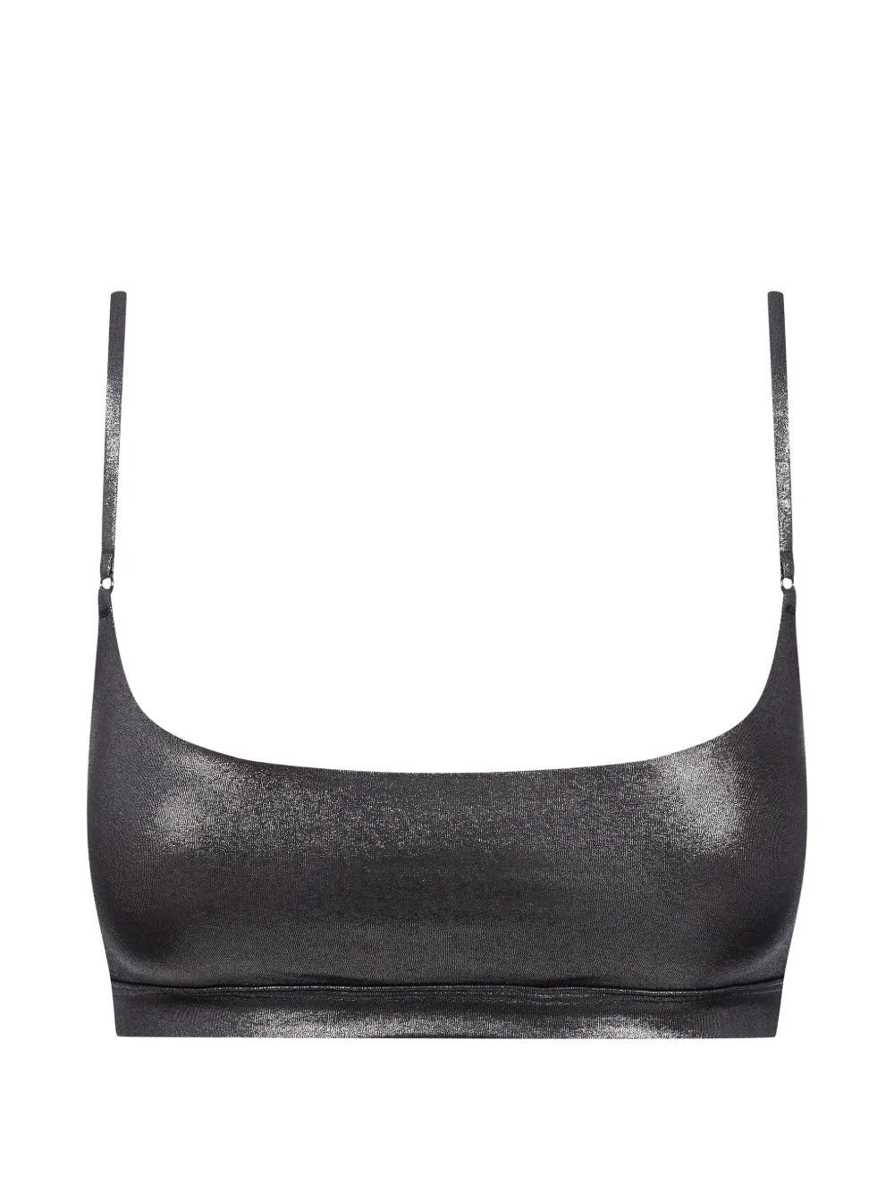 Maison Close metallic-effect bikini top - Grigio