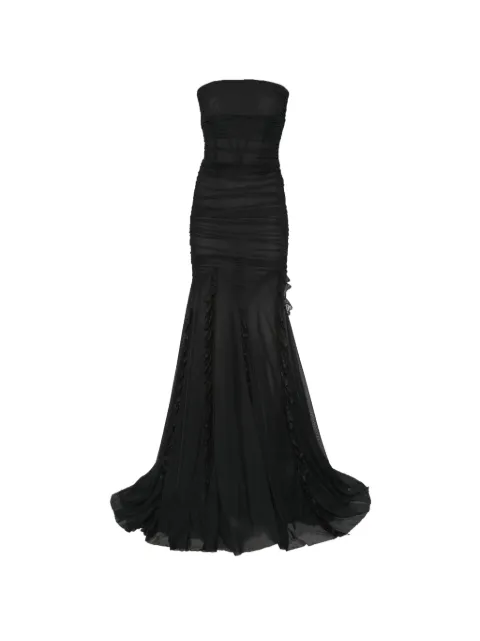 DUNESI Constanza ruffled strapless gown