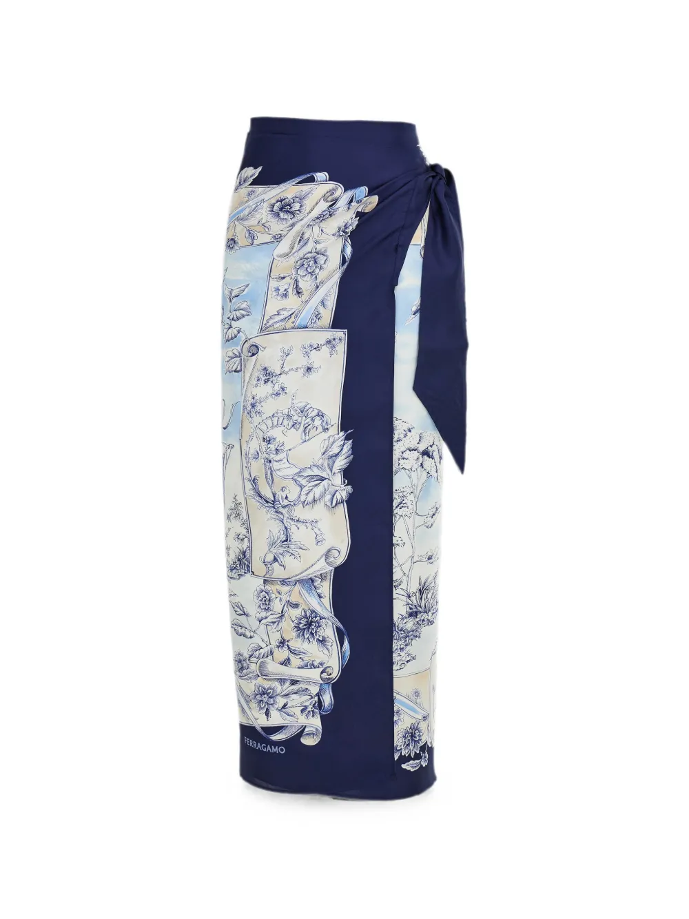 Ferragamo Seidensarong mit Voyage-Print - Weiß