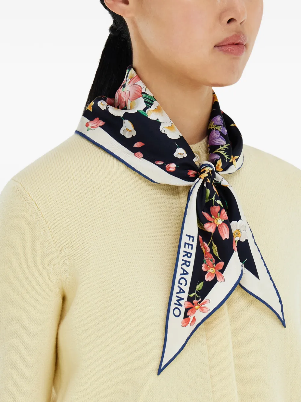 Ferragamo Sjaal met print Blauw