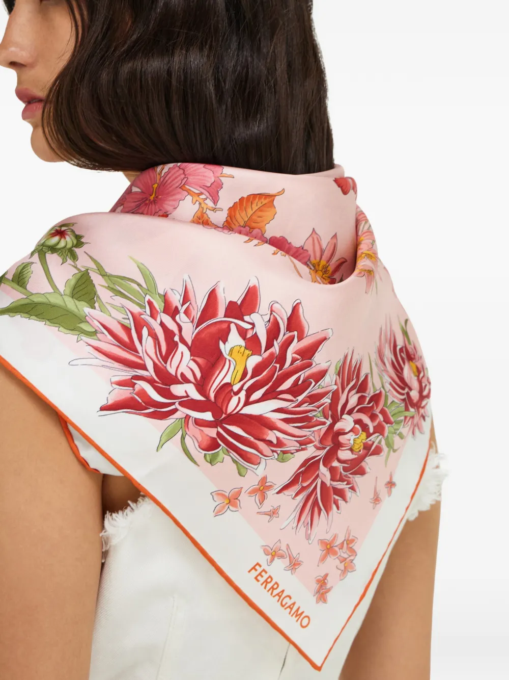 Ferragamo Spring zijden sjaal Oranje