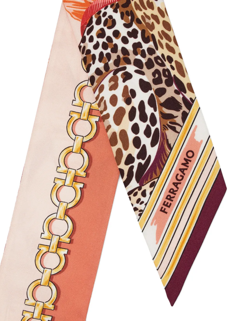 Ferragamo Zijden sjaal met print Oranje