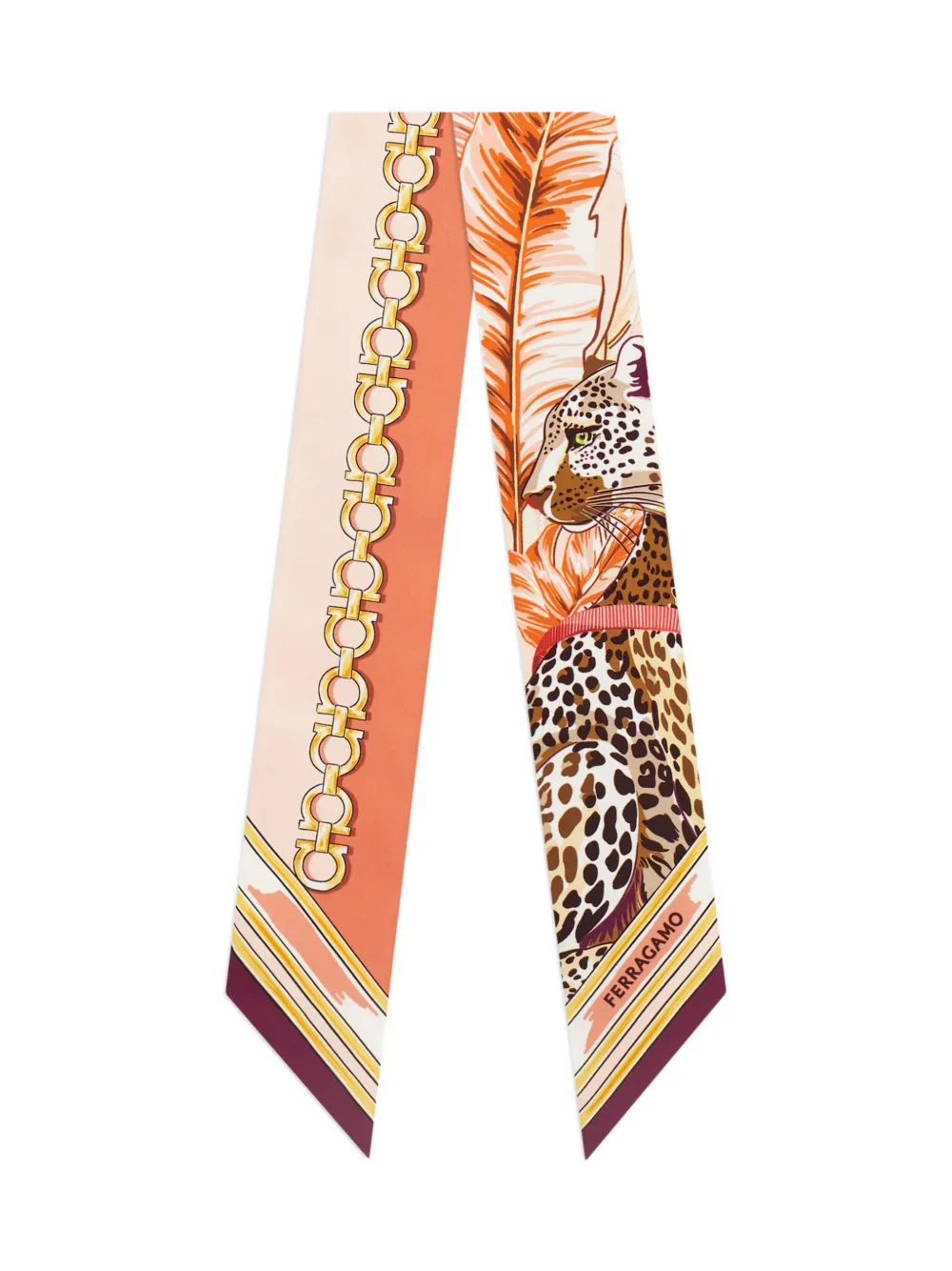 Ferragamo Zijden sjaal met print Oranje
