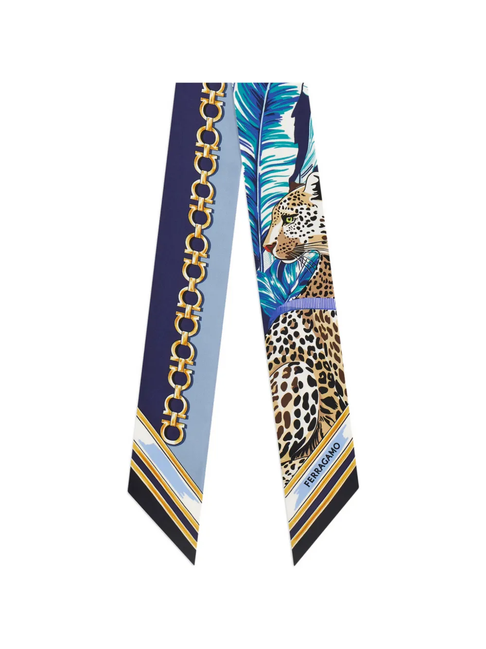 Ferragamo Felini-print silk mini bandeau - Blau