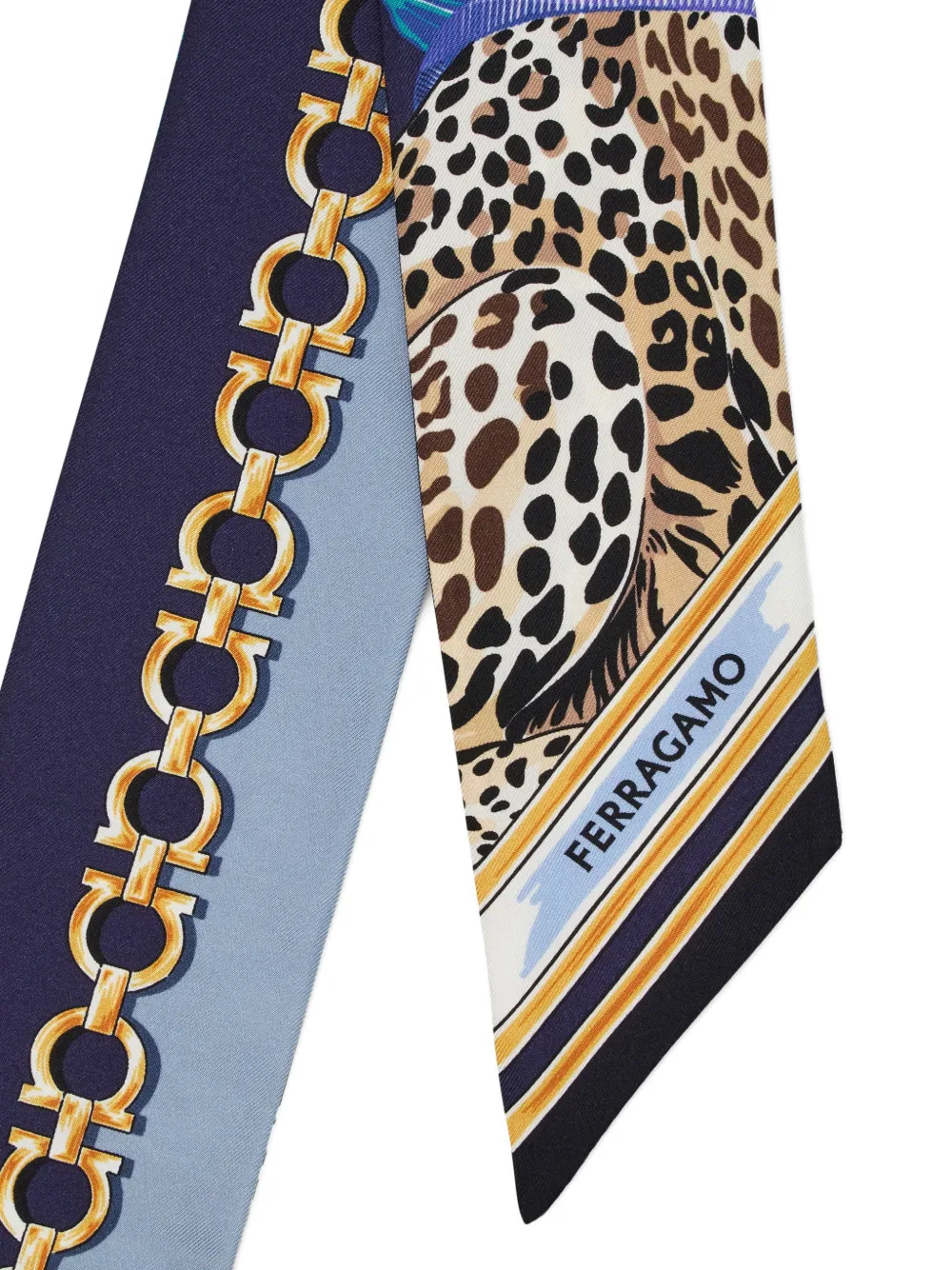 Ferragamo Sjaal met luipaardprint Blauw