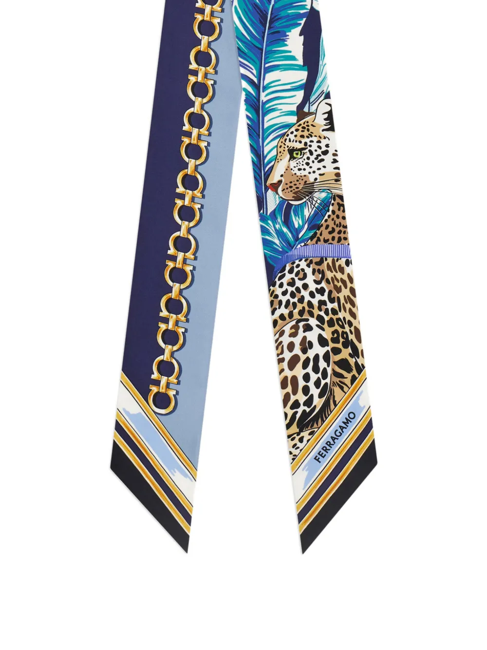 Ferragamo Felini-print silk mini bandeau - Blu
