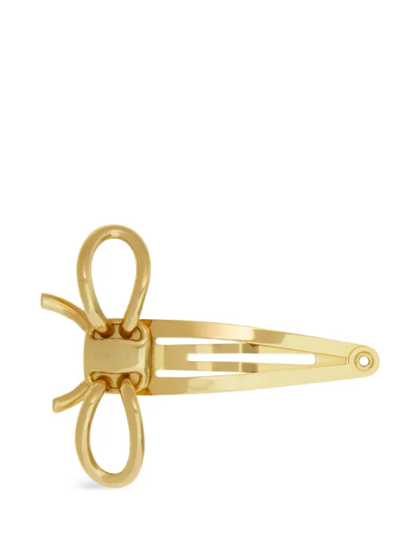 【美品】FERRAGAMO ゴールドリボンヘアクリップ Ferragamo リボン ヘアクリップ | ゴールドトーン | FARFETCH JP