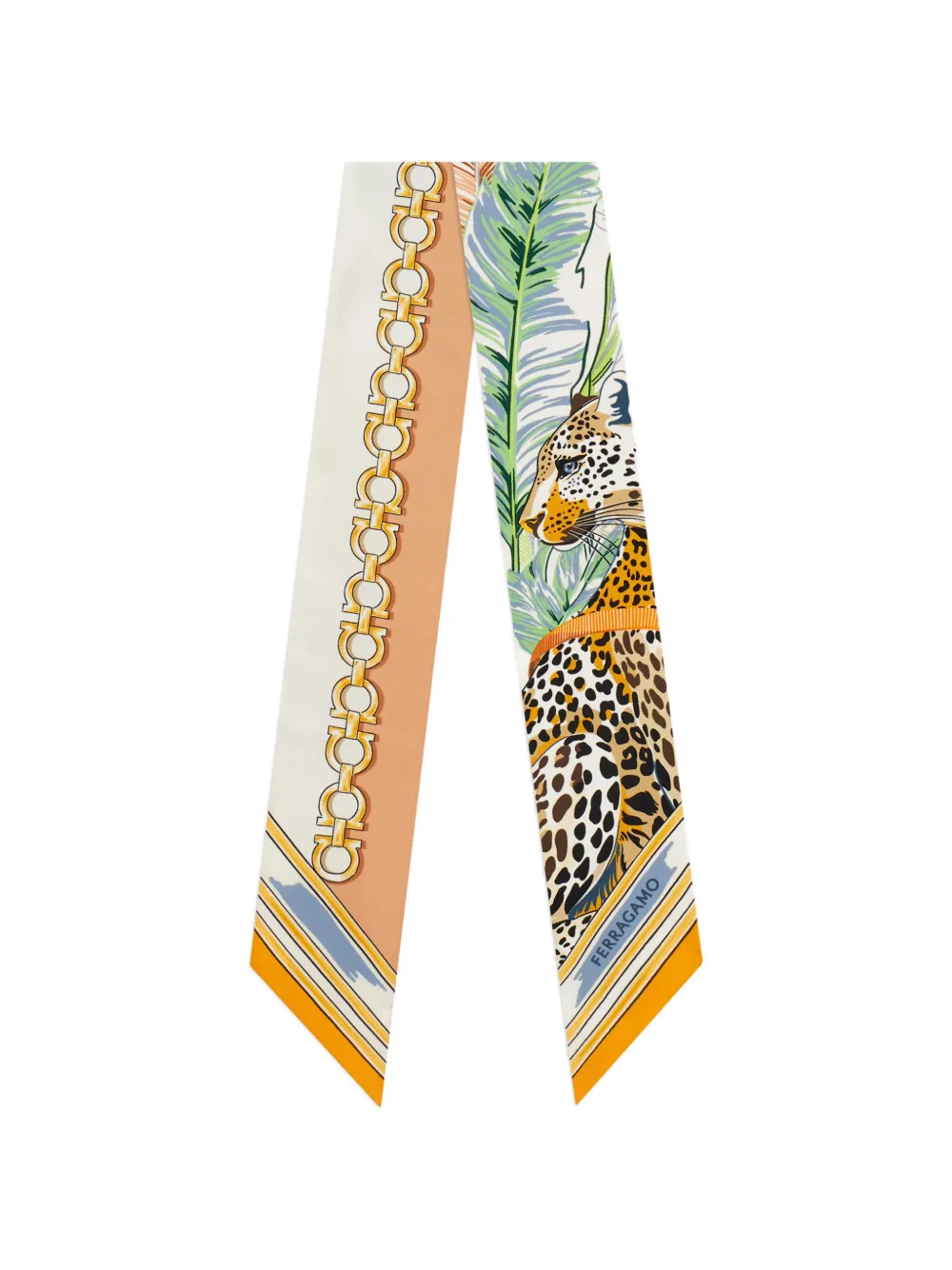 Ferragamo Felini-print silk mini bandeau - Arancione