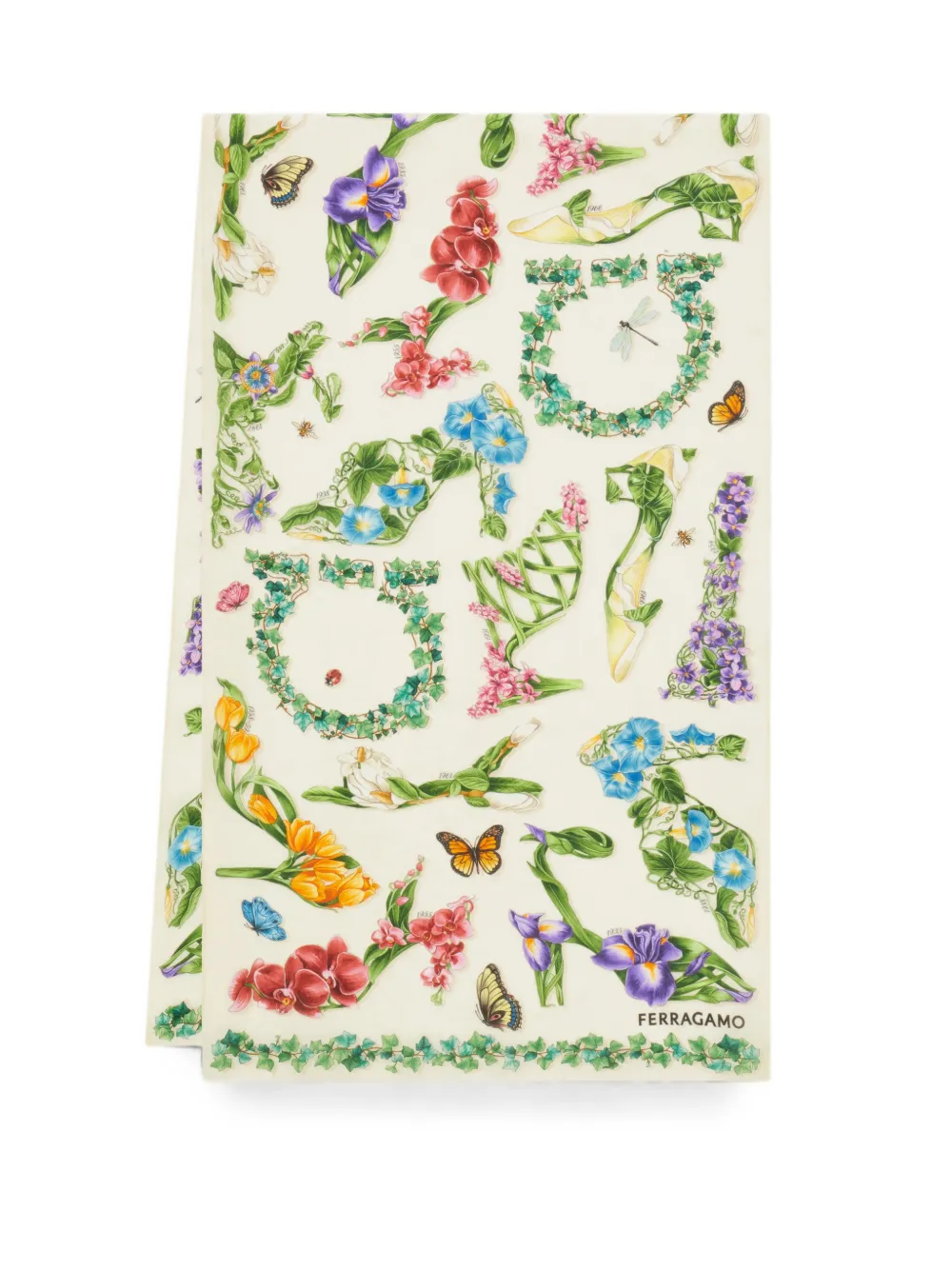 Ferragamo Eden Shoes-print silk scarf - Nude