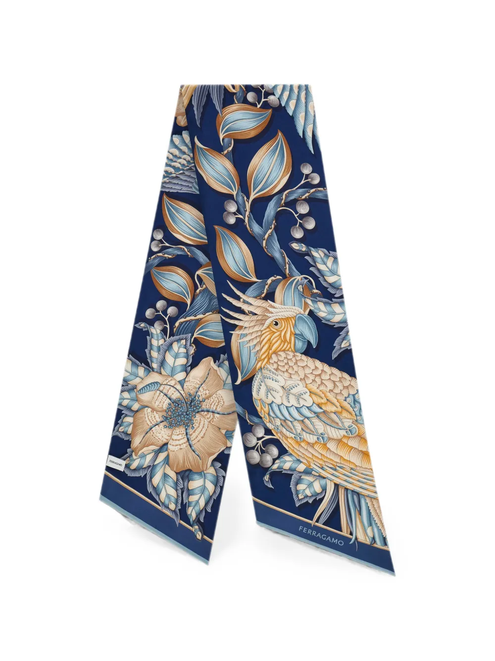 Ferragamo Parrots-print bandeau - Blau