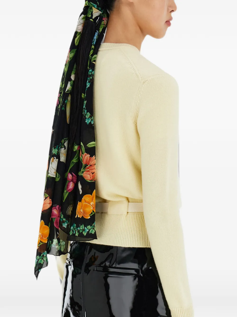 Ferragamo Eden zijden sjaal met schoenenprint Zwart