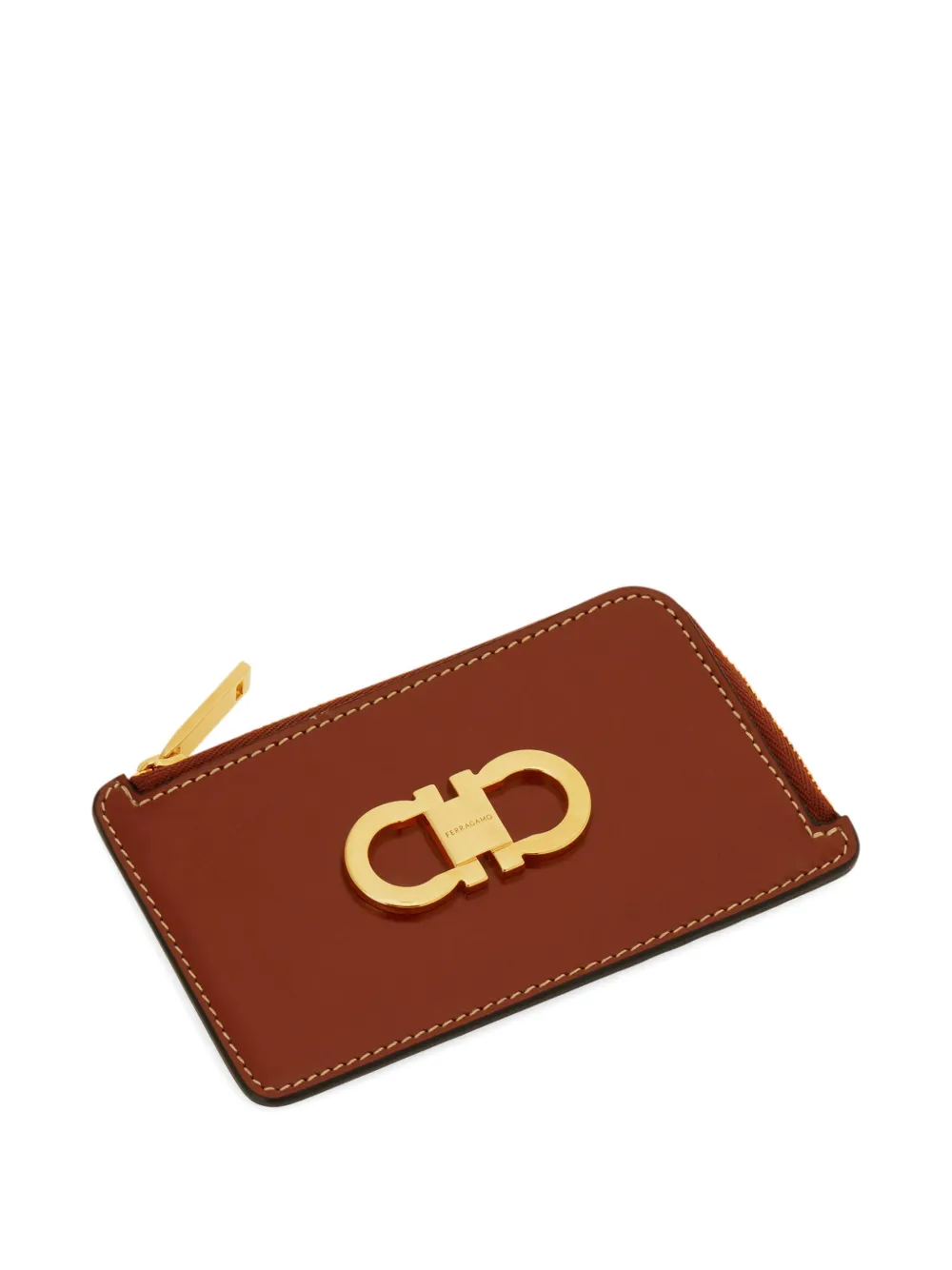 Ferragamo Double Gancini pasjeshouder Bruin