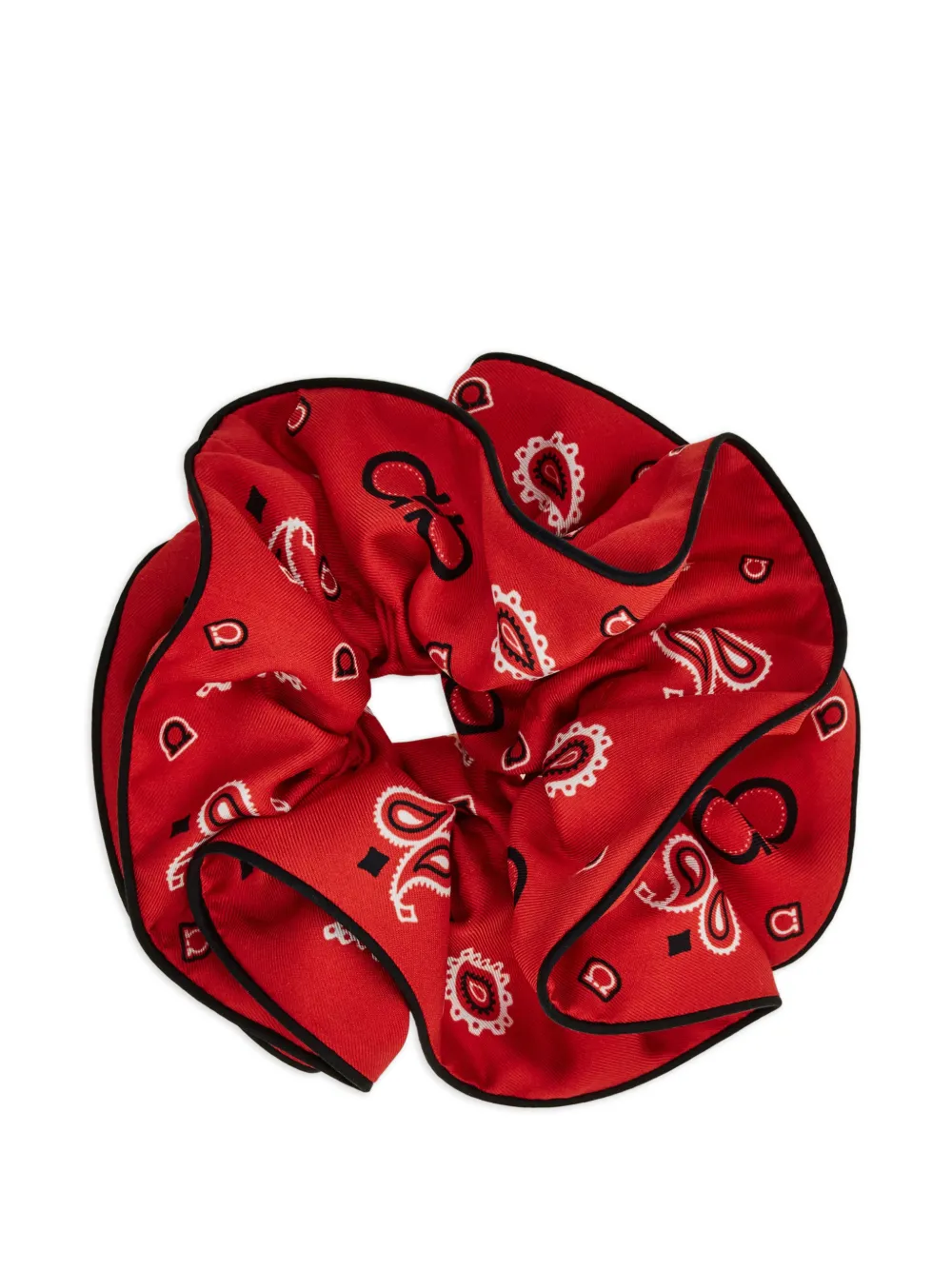 Ferragamo Arabesque print silk scrunchie - Red