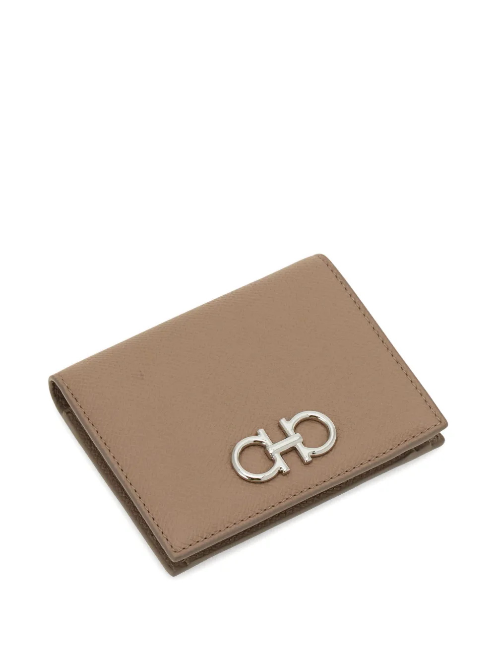 Ferragamo Gancini portemonnee van bewerkt leer Beige