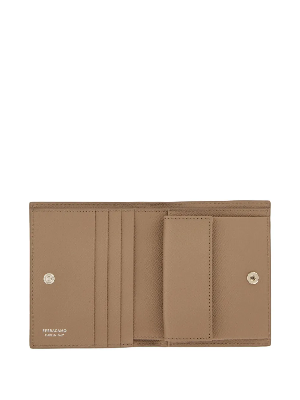 Ferragamo Gancini portemonnee van bewerkt leer Beige