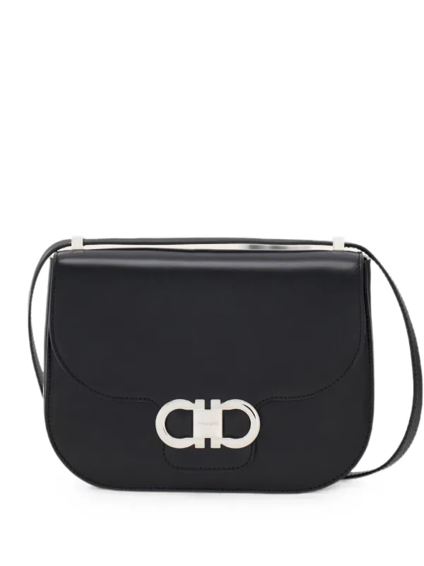 Ferragamo Double Gancini North-south Crossbody Bag (XS) in Black