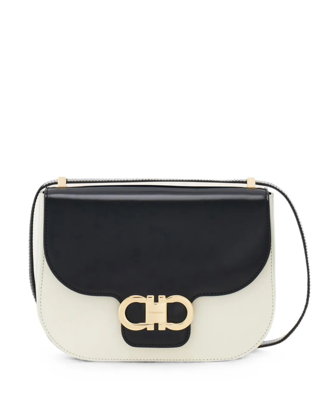 Ferragamo Double Gancini North-South crossbody bag (XS) - Nero