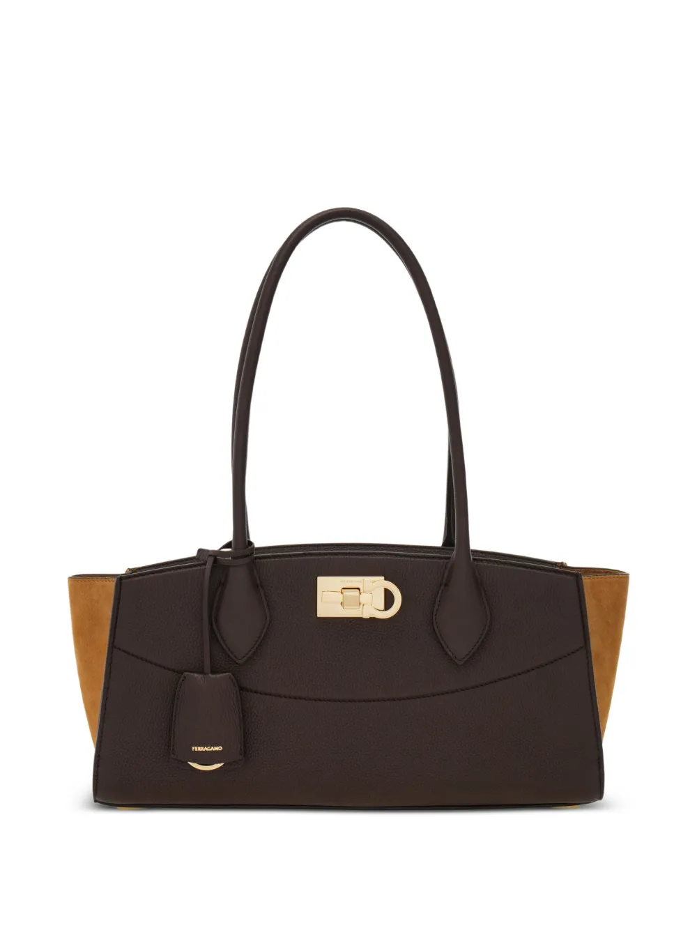 Ferragamo Borsa Soft Bag Studio East West (M) - Marrone