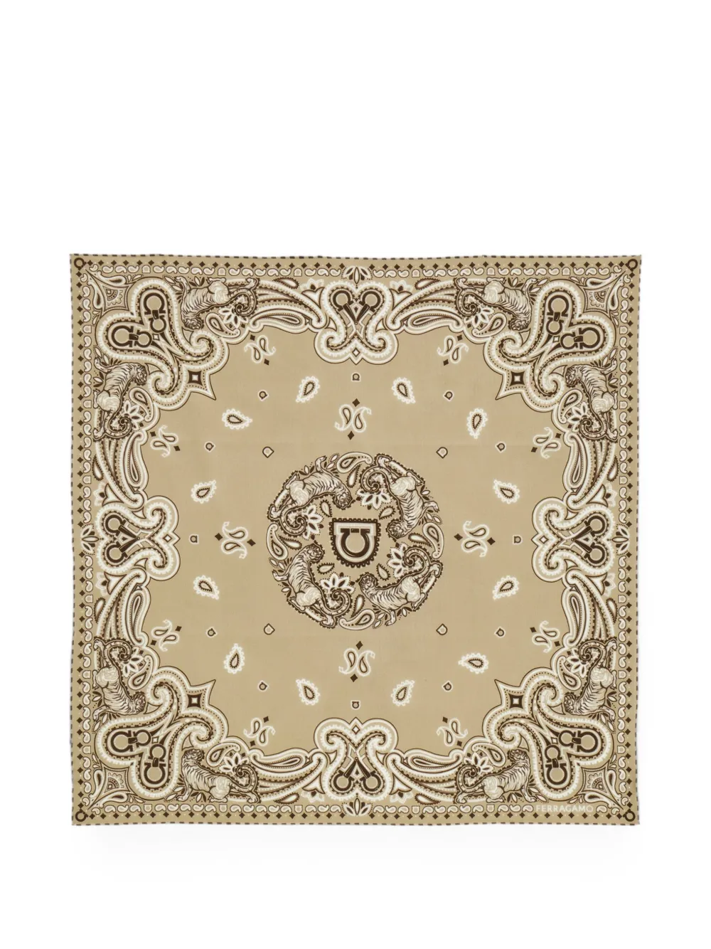 Ferragamo Arabesque print bandana - Toni neutri