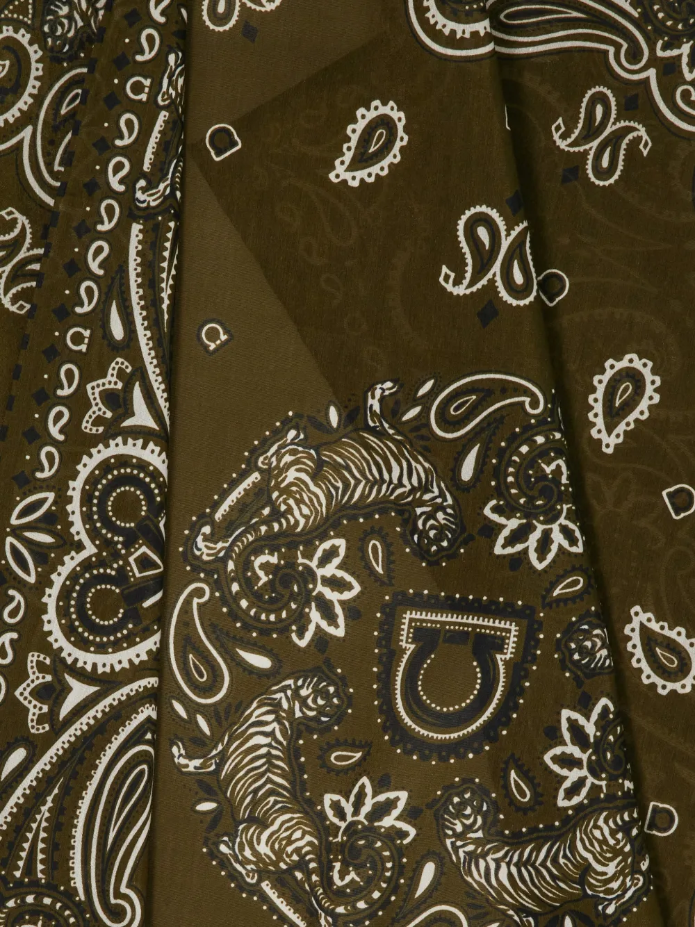 Ferragamo Bandana met Arabesque-print Groen