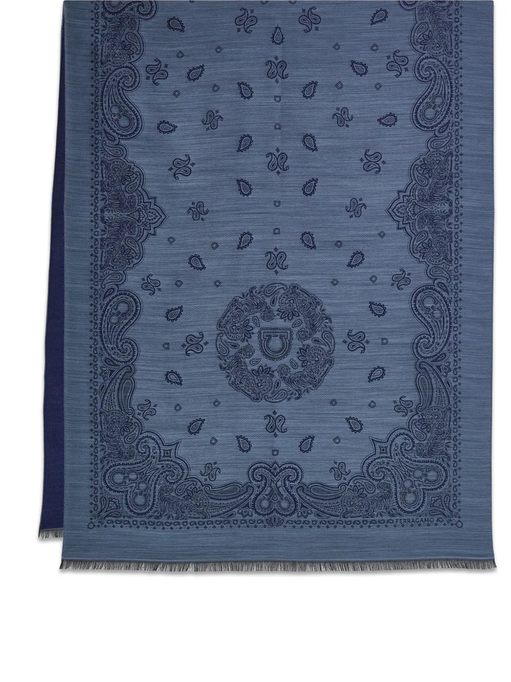 Ferragamo Arabesque print stole - Blu