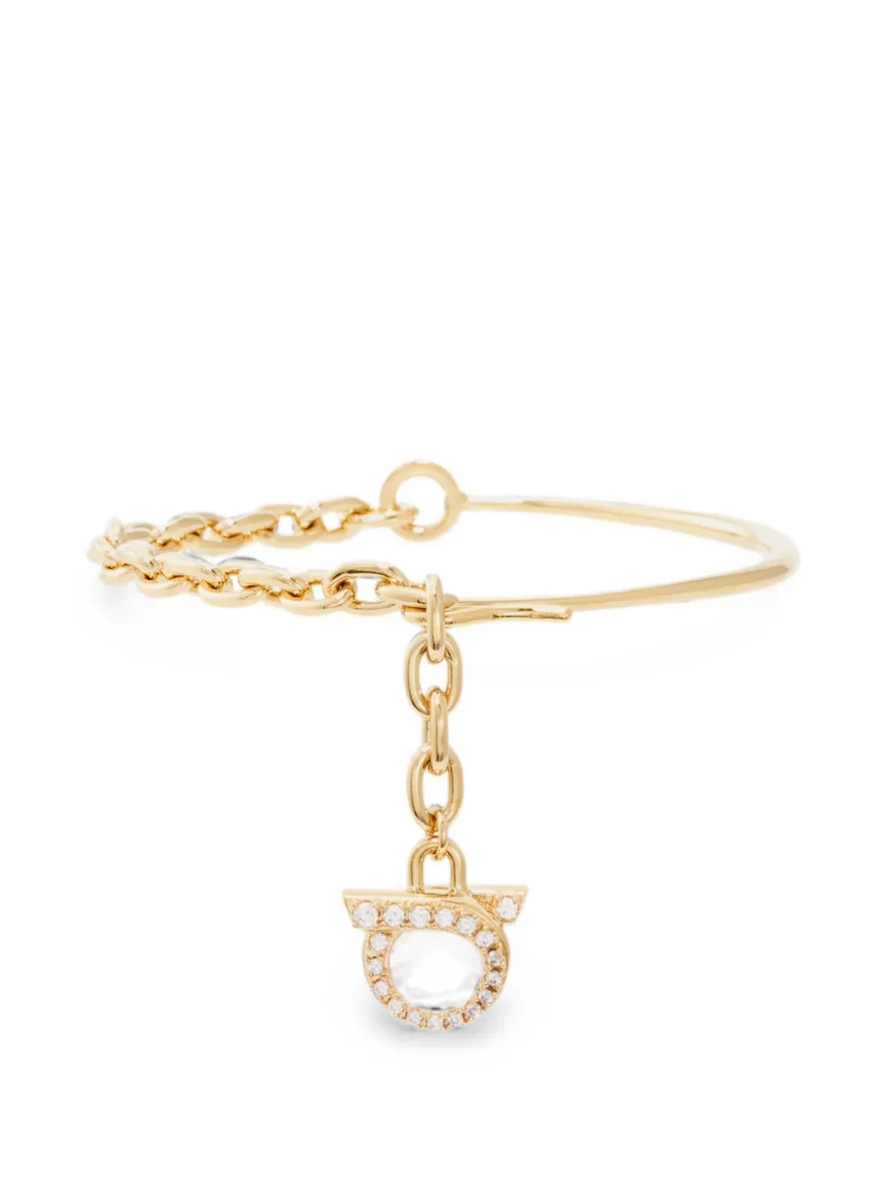 Ferragamo semi-rigid half-chain Gancini bracelet - Oro