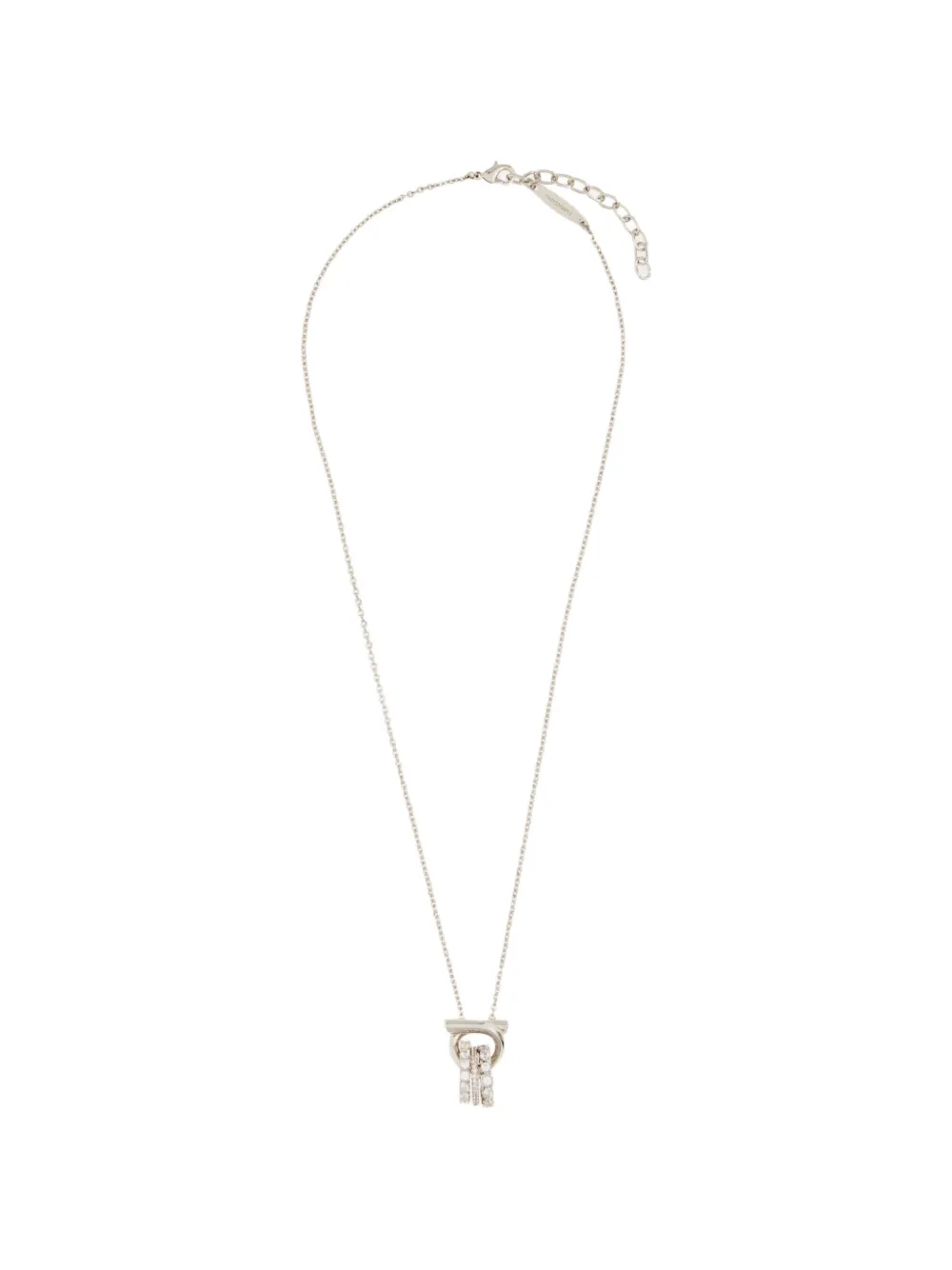 Ferragamo Gancini pendant necklace with crystal rings - Argento
