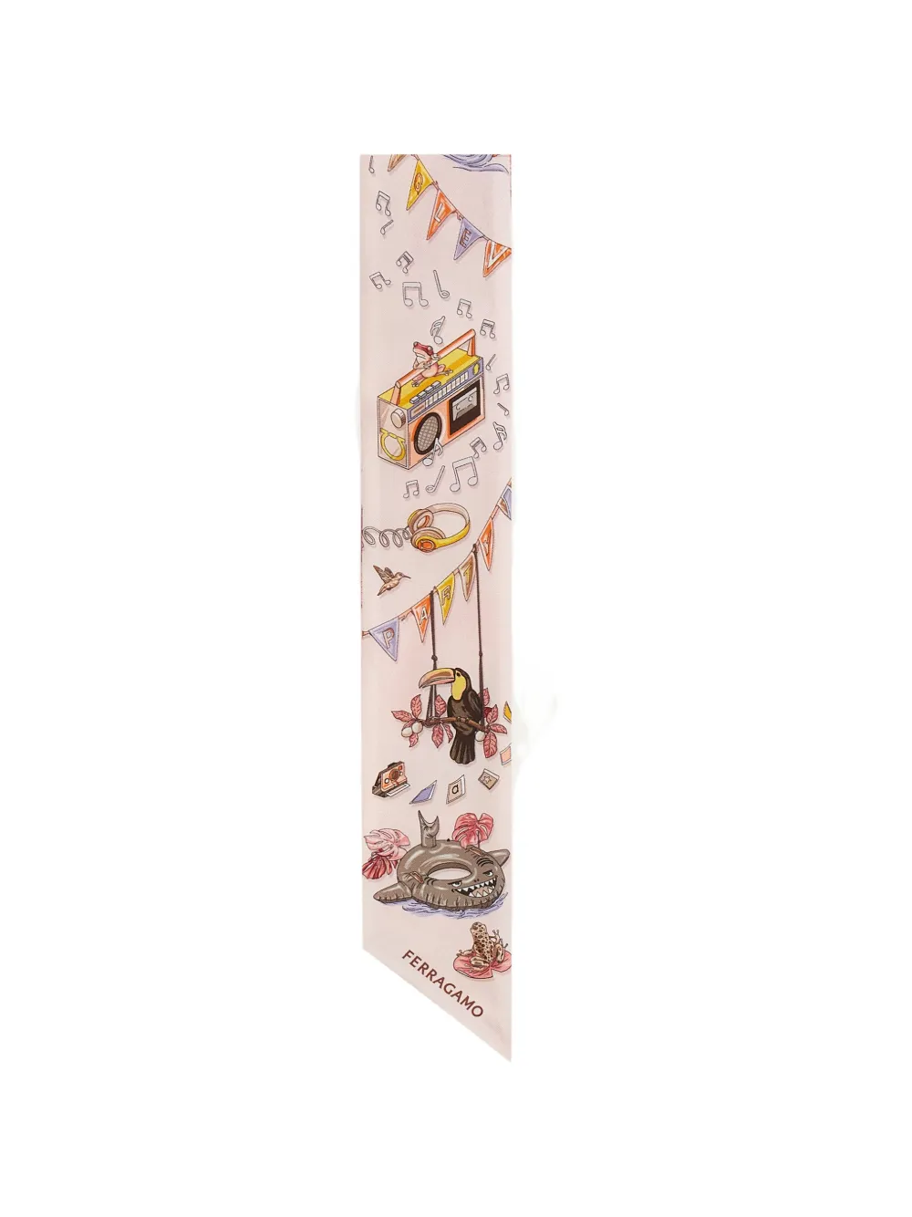 Ferragamo Jungle-Party print silk mini bandeau - Rosa