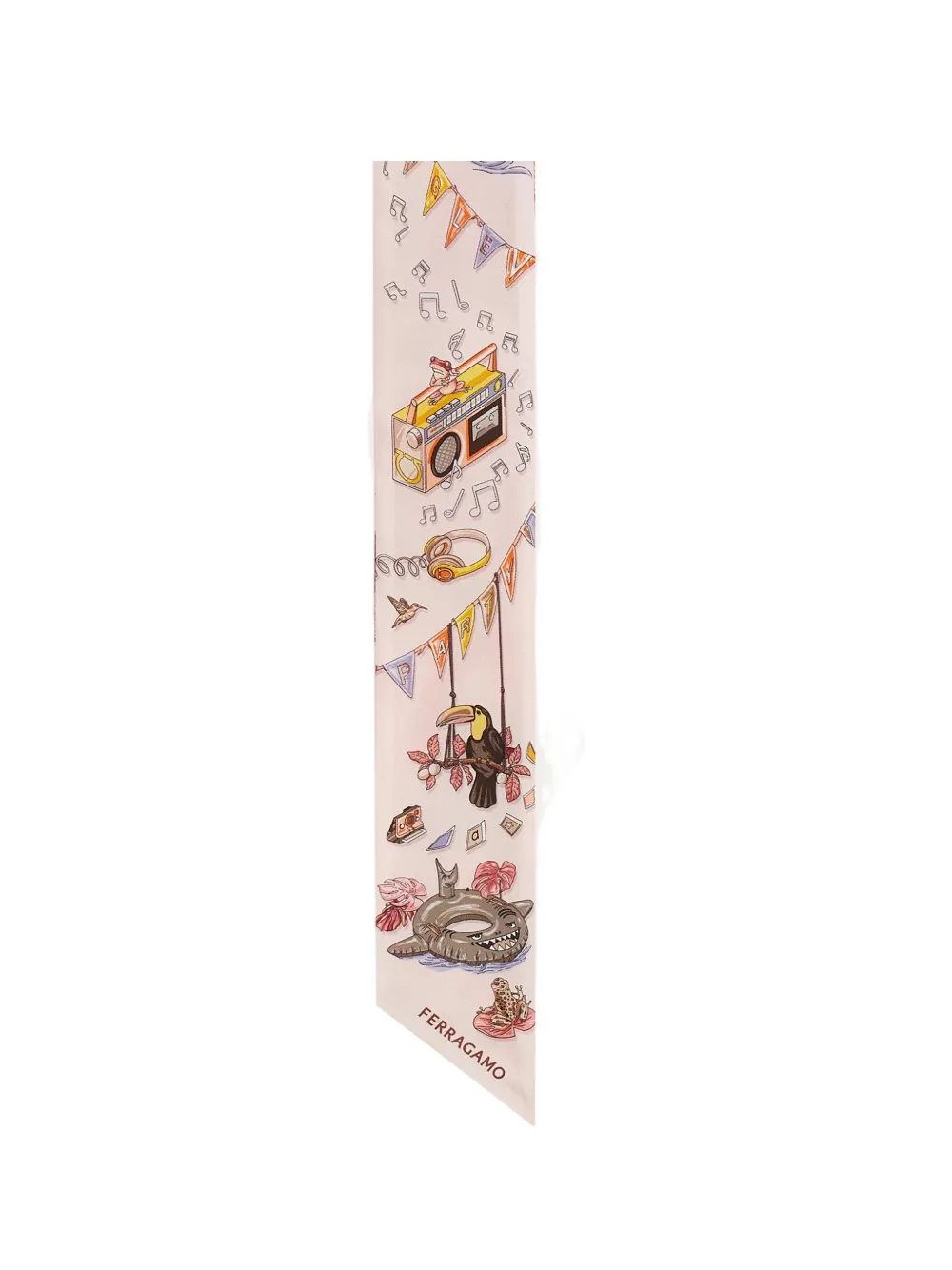 Ferragamo Jungle-Party print silk mini bandeau - Rosa