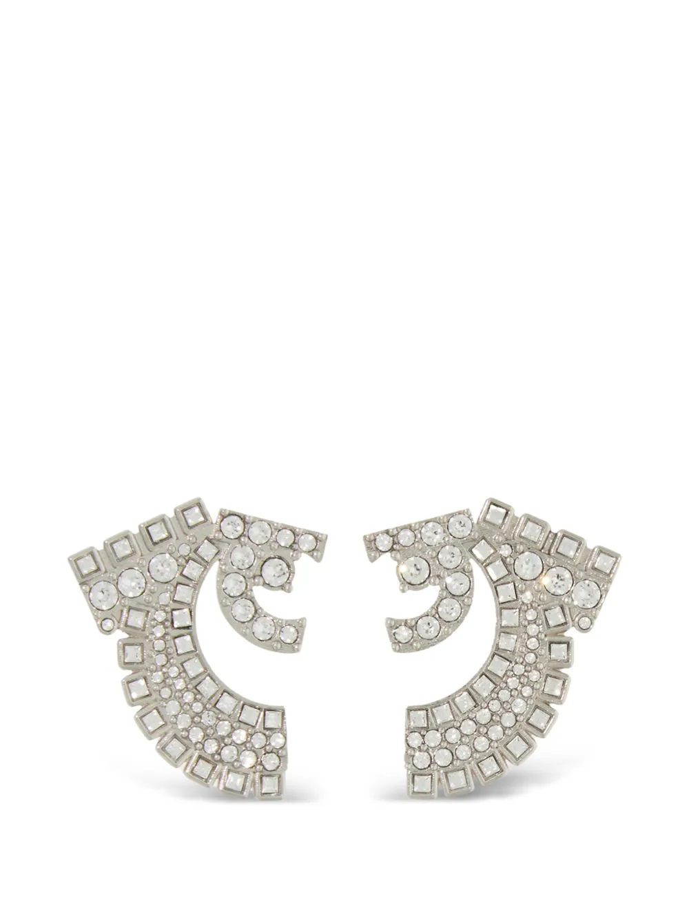 Ferragamo deconstructed Gancio stud earrings - Silver