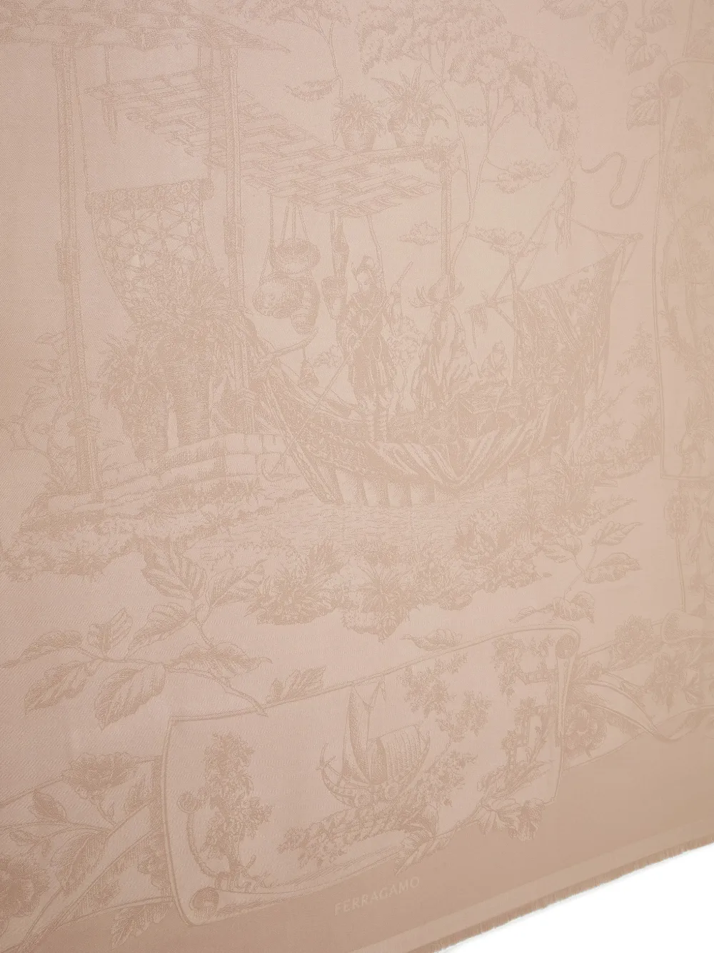 Ferragamo Zijden sjaal met jacquard Roze