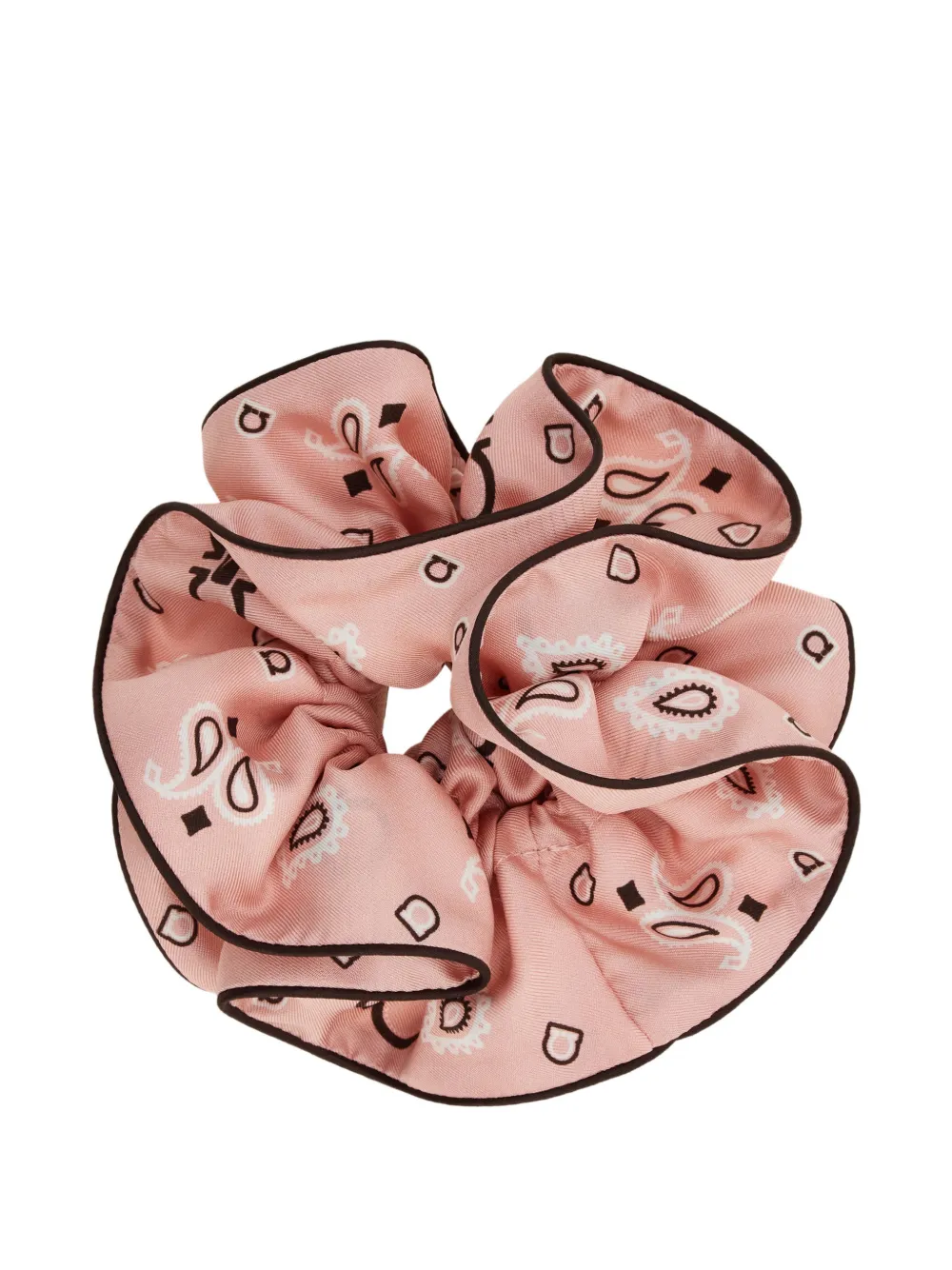 Ferragamo Arabesque print silk scrunchie - Rosa