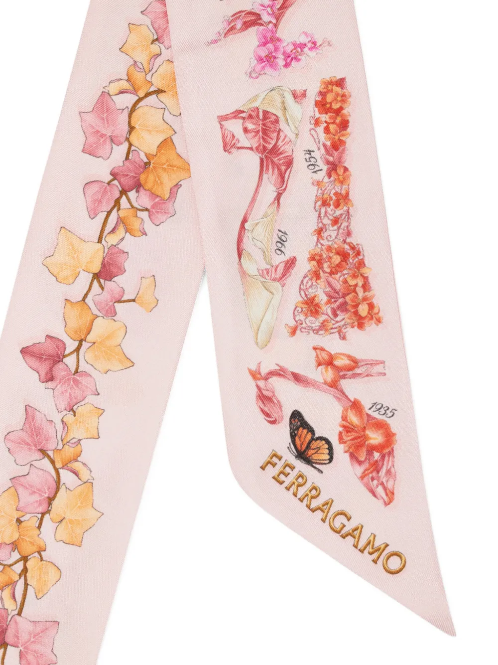 Ferragamo Eden zijden mini-bandeau met print Roze