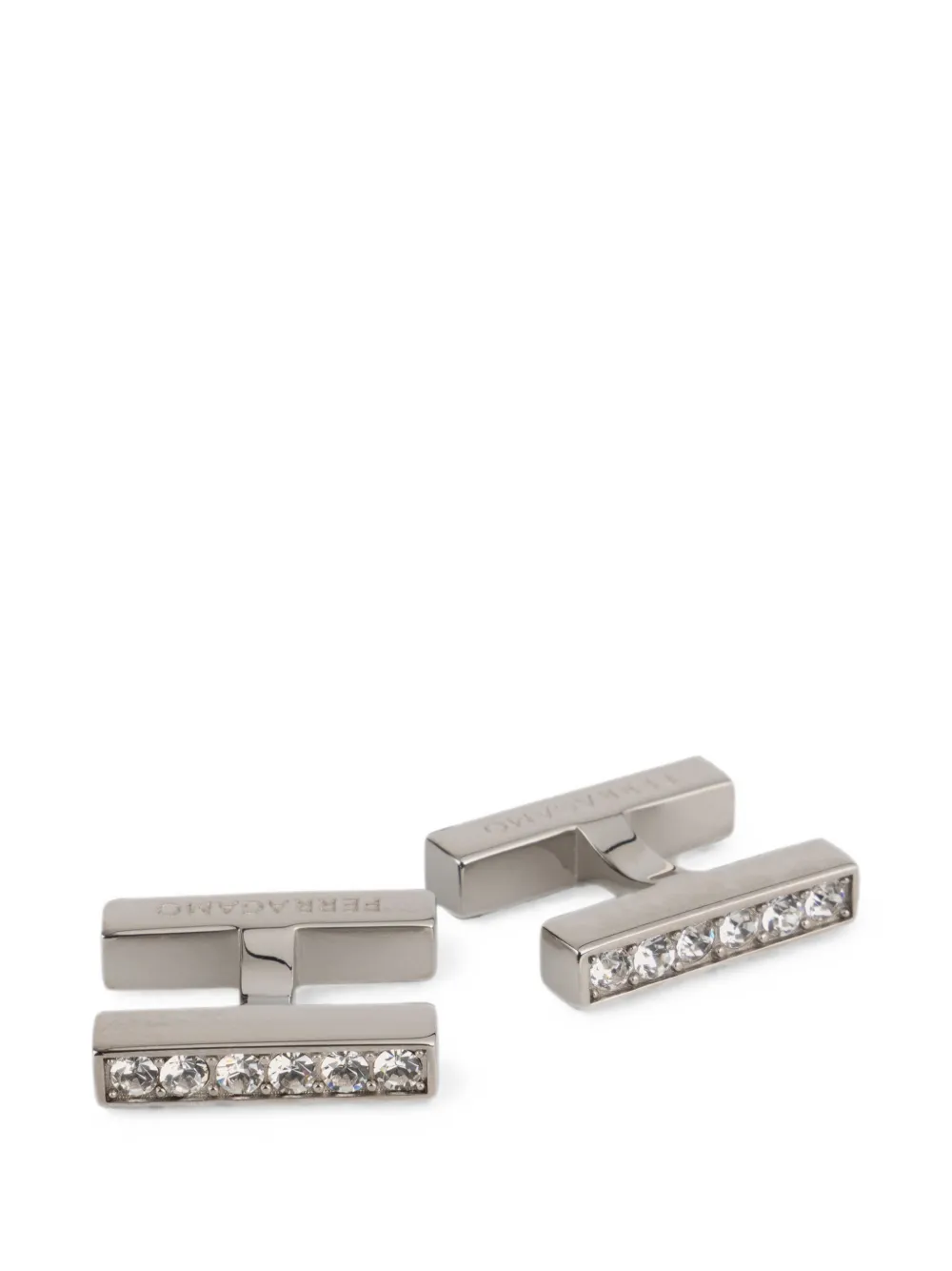 Ferragamo crystal embellished cufflinks - Silver