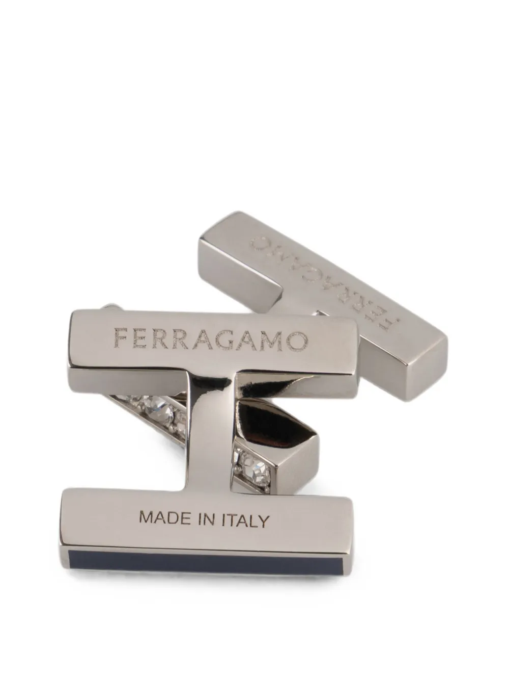 Ferragamo Manchetknopen verfraaid met kristallen Zilver