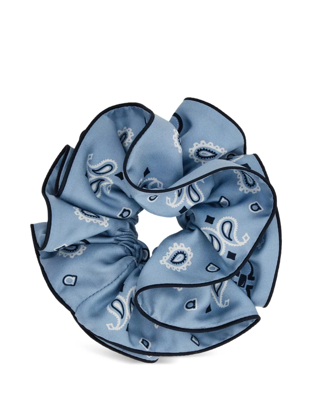Ferragamo Arabesque print silk scrunchie - Blue