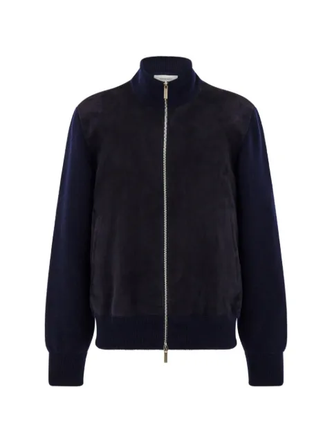 Ferragamo suede blouson with knitted details