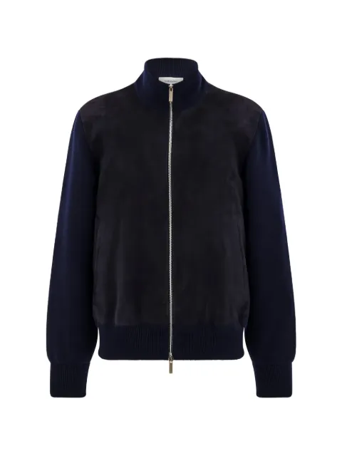 Ferragamo suede blouson with knitted details