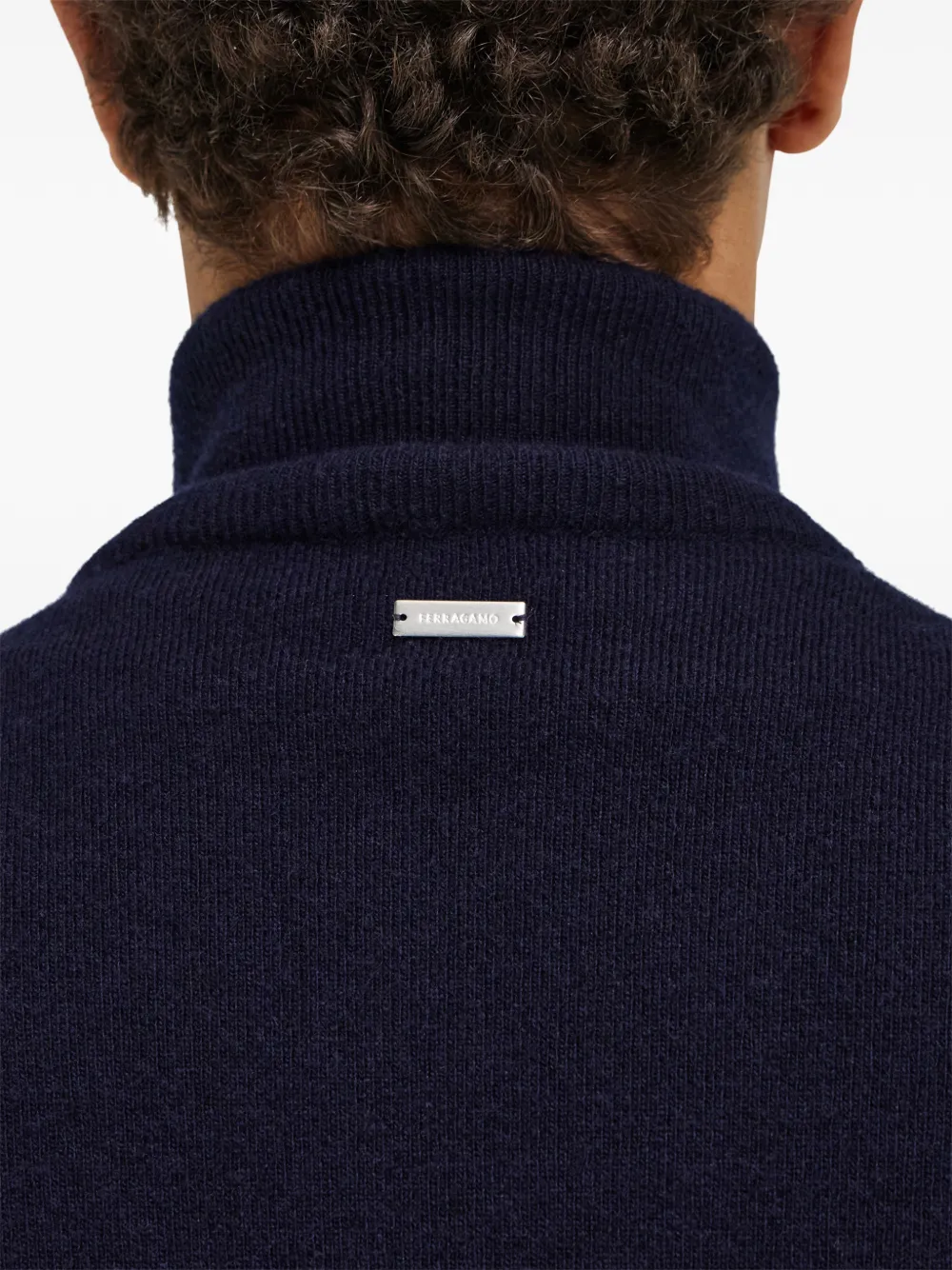 Ferragamo Suède jack met gebreide details Blauw