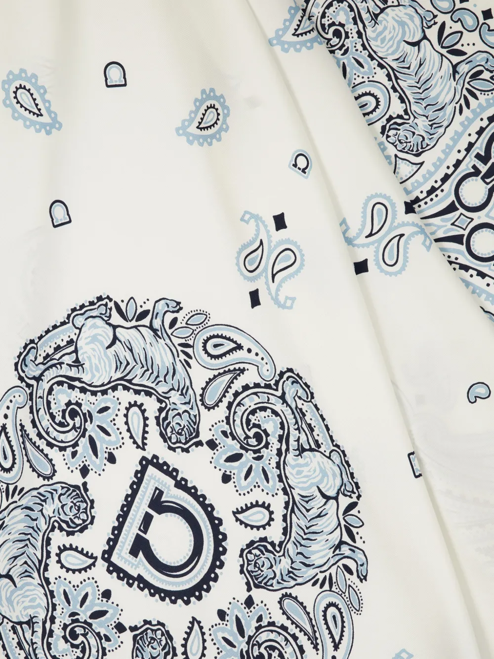 Ferragamo Gancini wikkeldoek met paisley-print Wit