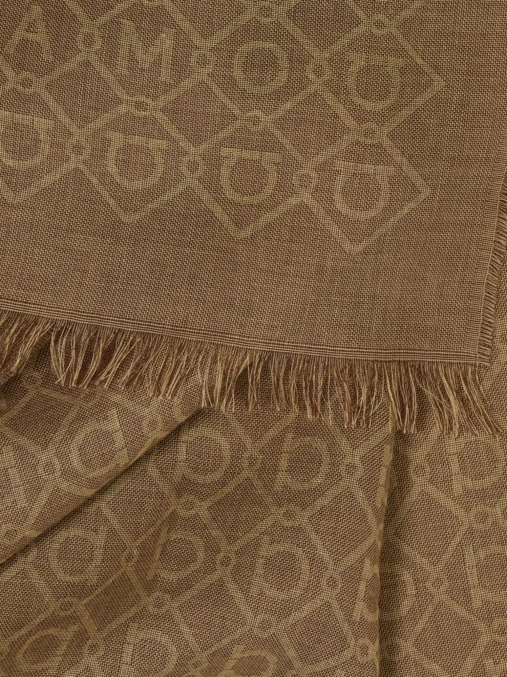 Ferragamo Stola verfraaid met logo Beige