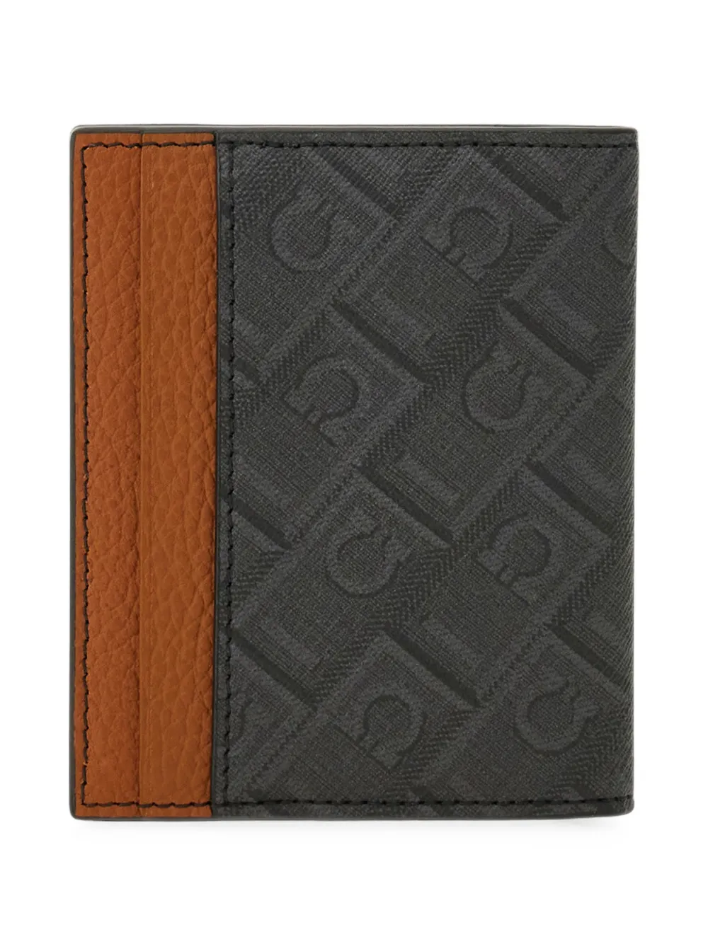 Ferragamo Gancini portemonnee met monogram-patroon Zwart
