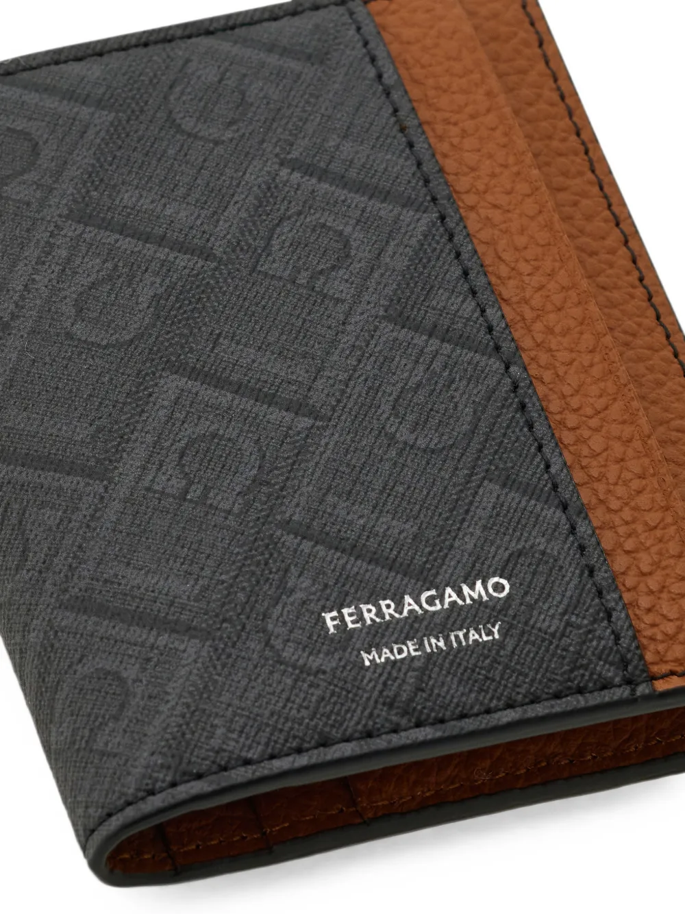 Ferragamo Gancini portemonnee met monogram-patroon Zwart
