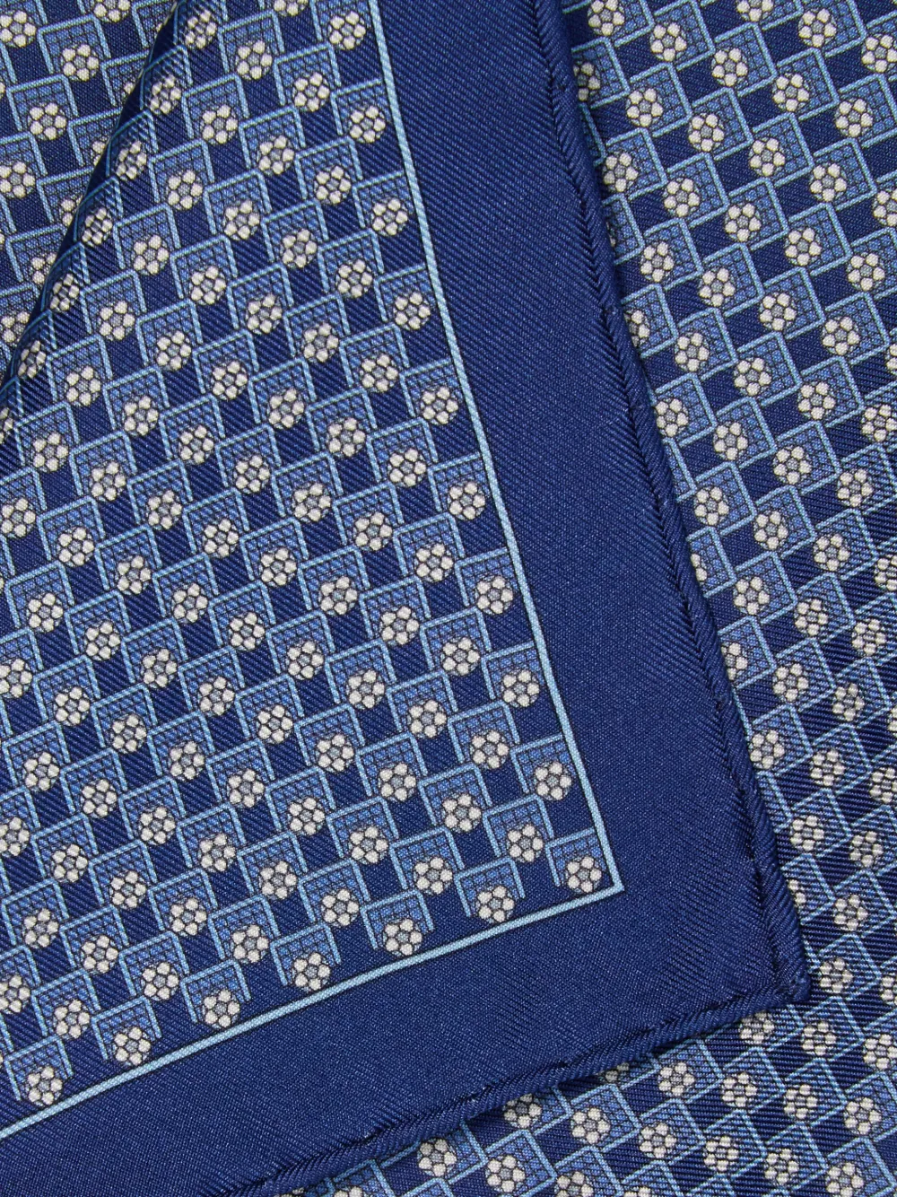 Ferragamo Zijden pochet met toernooiprint Citymatch Capsule Blauw