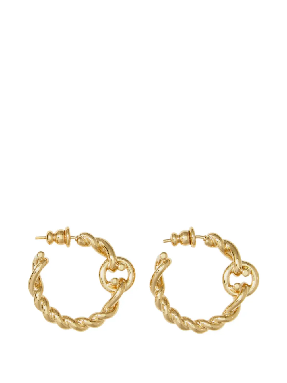 Ferragamo Twisted chain Gancini hoop earrings (S) - Gold