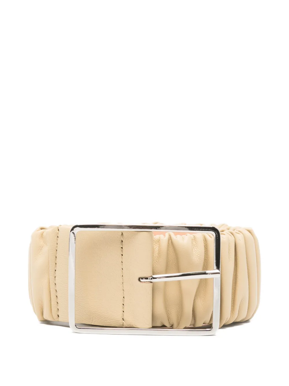 AGL ruched leather belt - Toni neutri