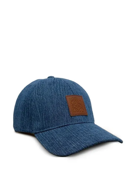 LOEWE  leather-patch denim cap