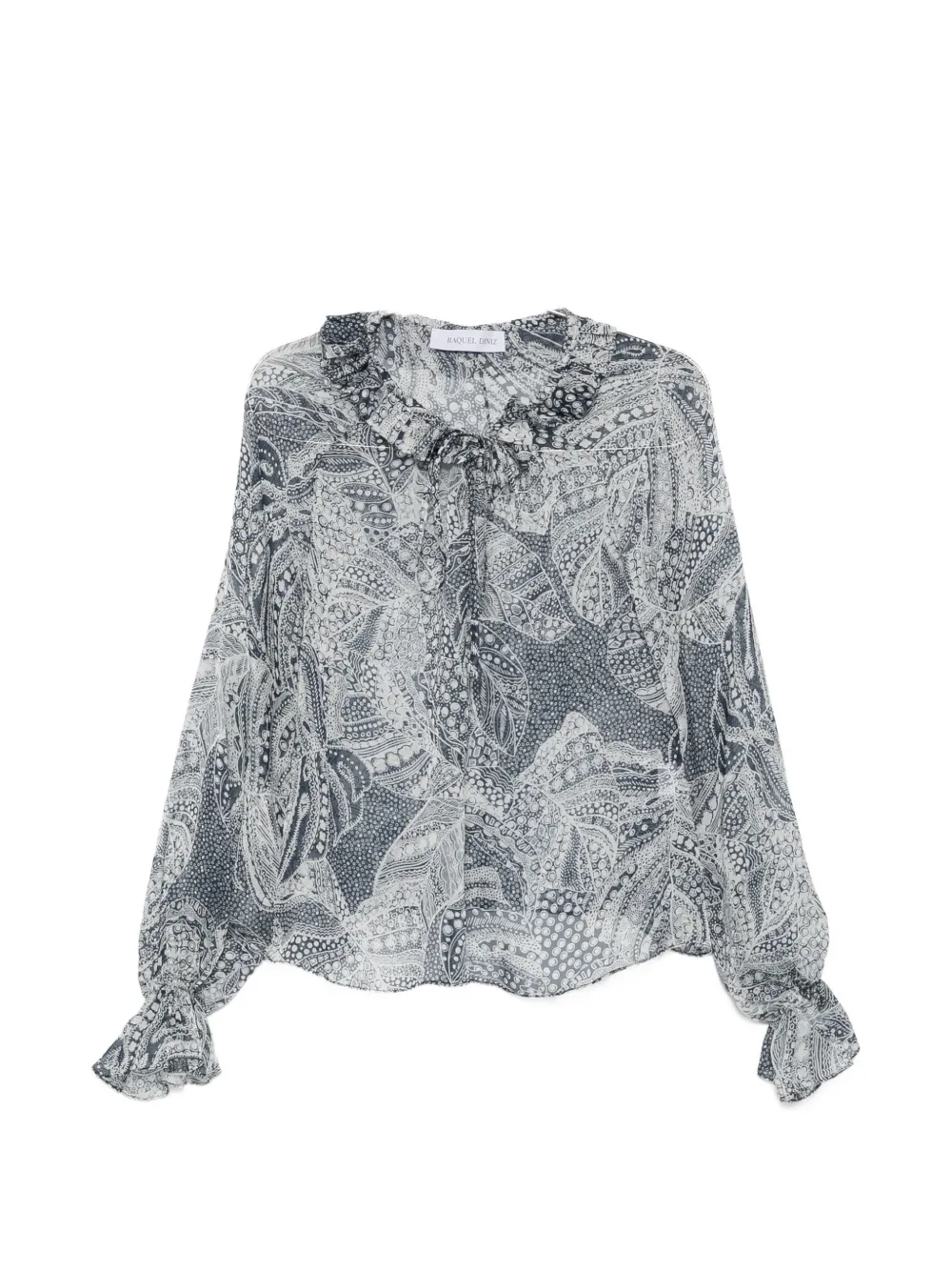 Raquel Diniz Kate print-detail ruffled blouse - Blu