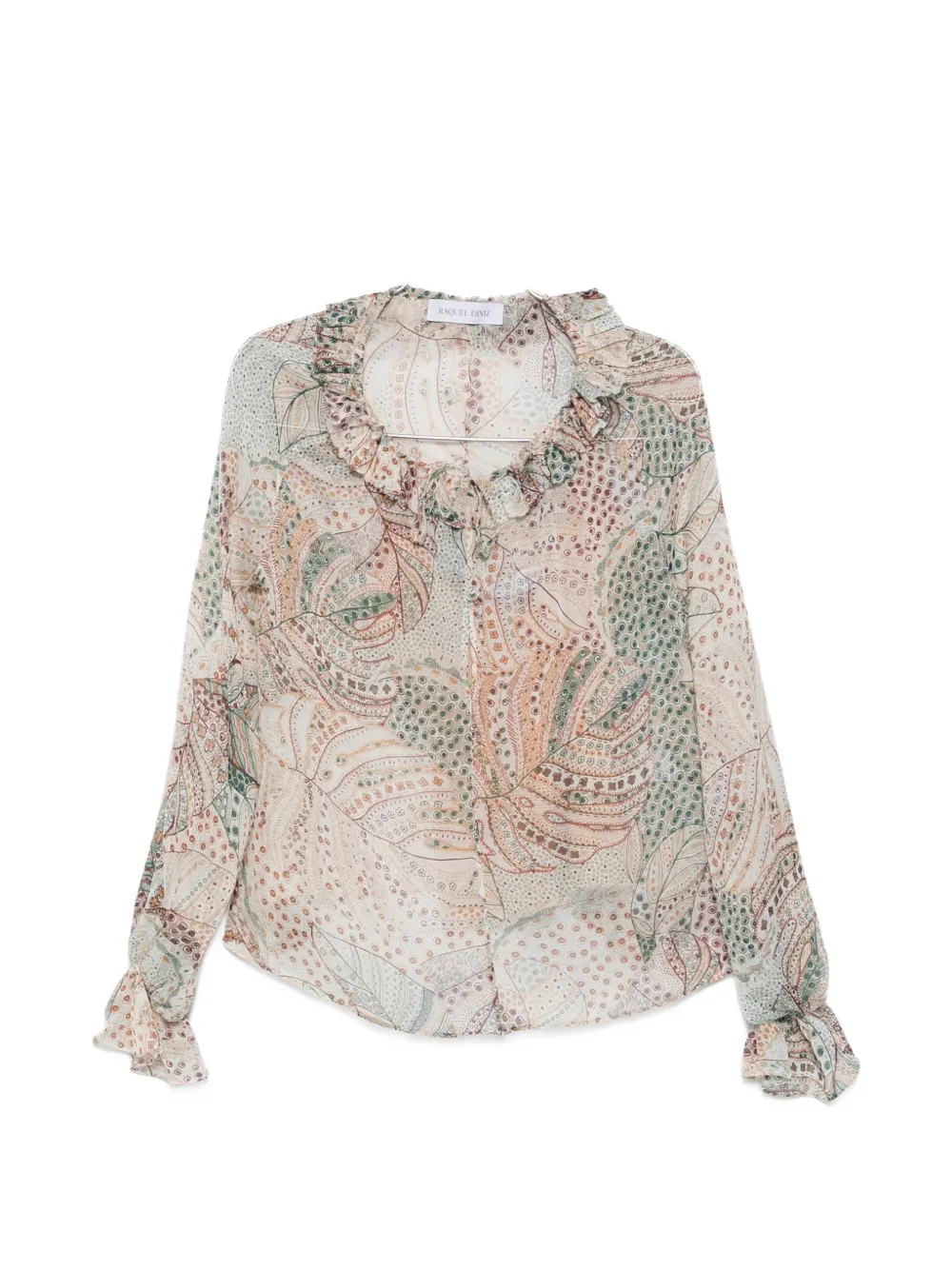 Raquel Diniz Kate print-detail ruffled blouse - Toni neutri